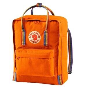 Fjallraven Kanken Burnt Orange Rainbow Strap Sling Mini Backpack Travel Bag